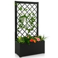 thumbnail image 1 of Patiojoy 44" Metal Planter Box with Trellis Raised Garden Bed with Trellis, Elevated Lattice Planter for Climbing Plants, 1 of 10
