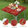 thumbnail image 4 of Red Christmas Gingerbread Man Pattern Square Fitted Tablecloth with Elastic Edge,Square Table Cover,Washable Elastic Table Cover for Home Kitchen Party Decor 36"x36", 4 of 6