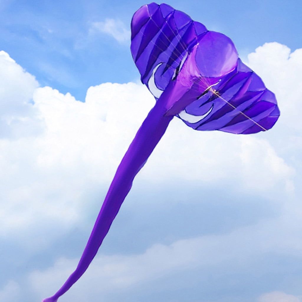 ZPAQI Nylon Long Tail Kite Large 3D Elephant Wind Kite Parent-Child Entertainment Toy