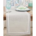 thumbnail image 2 of Fennco Styles Pleated Design Grey Table Runner 16" W X 70" L - Classic Border Table Cover for Everyday Use, Dining Room Décor, Family Gatherings and Special Occasions, 2 of 3