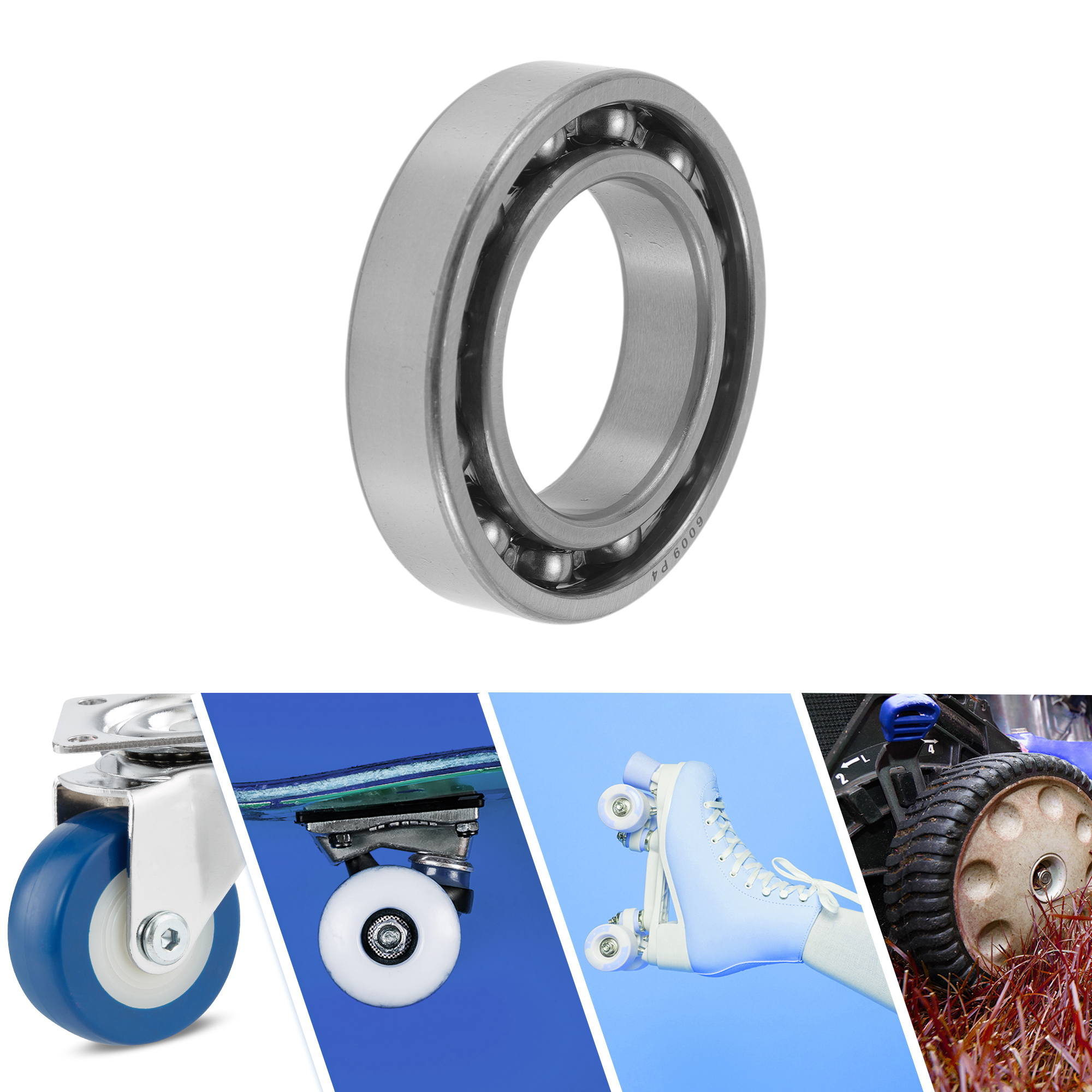 Unique Bargains 6009 Deep Groove Ball Bearings 45x75x16mm P4 Open Type Lubricated Bearings 1 Pc Car Scooter Skateboard Wheel Universal Silver Tone