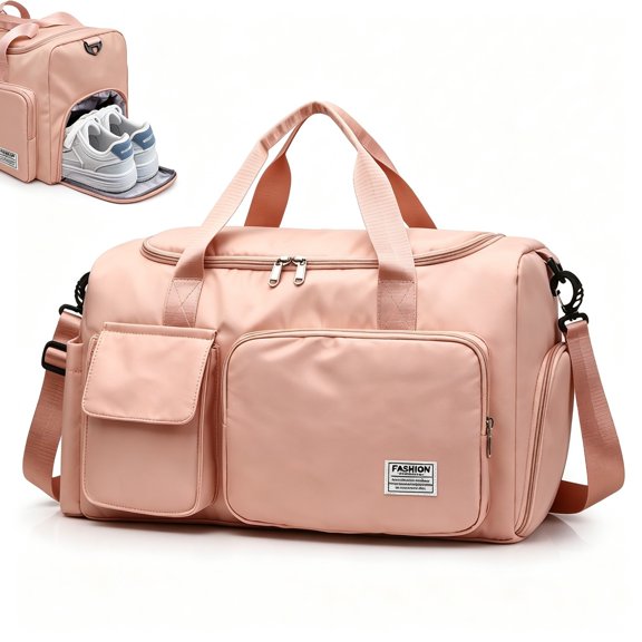 BN-LINK Gym Bag for Women, Travel Duffle Bag with Shoes Compartment and Wet Pocket, Large Waterproof Weekender Bag for Gym, Sports, Swimming, Yoga