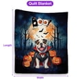 thumbnail image 5 of Happy Halloween Vampire Bulldog BOO with Pumpkins Fun and Spooky Quilt Blanket Dog Lover Gifts Idea Cozy Comforter Throw Blanket - 00018, 5 of 5