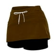 thumbnail image 6 of Clearance! Delayuji Black Skirt with Shorts Fashionable Casual Sports Casual Skirt with Pocket Drawstring Solid Color Mid Waist Skirt Pants Xxl Brown, 6 of 6