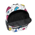 thumbnail image 6 of FORMRS School Backpack with Front Zippered Pocket 12" Student Travel Daypack, Red Retro Pattern, 6 of 6
