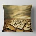 thumbnail image 2 of Designart Broken Drought Land with Dark Clouds - African Landscape Printed Throw Pillow - 16x16, 2 of 5