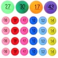 thumbnail image 1 of 50Pcs Numbered Lottery Balls Game Balls Props Plastic Number Balls Home Party Balls, 1 of 1