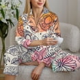 thumbnail image 6 of Uemuo Skull and Flowers Pattern Womens Pajama Sets,PJ Set for Women,Pajamas for Women Logo,Long Sleeve Pajama Set for Women,Soft Long Sleeve Top With Pants-, 6 of 9