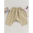 thumbnail image 4 of Bagilaanoe Little Boys Girls Pants Casual Solid Color Long Pants 3 4 5 6 7 8 Years Kids Elastic Waist Sweatpants, 4 of 8