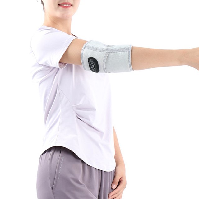 Electric Heated Elbow Wrap Adjustable Vibration Arm Brace Vibration Electric Arm Heating Pad Reduces Muscle Tension Size 18x36x40cm