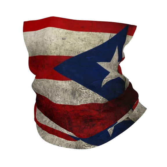 Cooling Neck Gaiter Face Cover Scarf Retro Puerto Rico Flag Protection Mask Windproof Hiking Cycling Running For Men Women