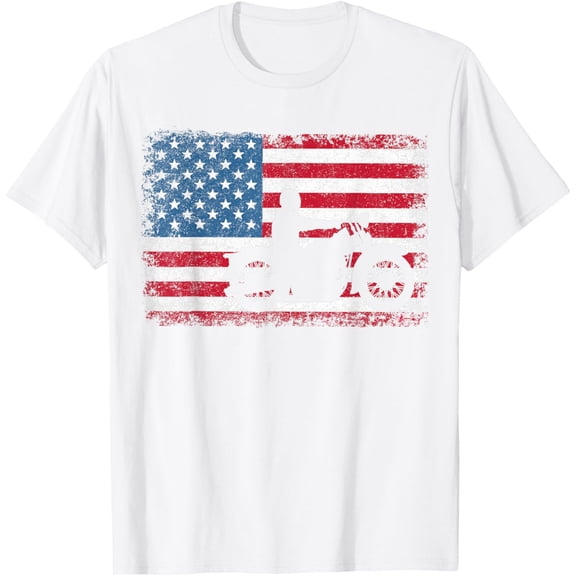 Exquisite and comfortable-American Flag Biker Motorcycle USA Flag 4th of July Boys Men T-Shirt