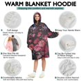 thumbnail image 5 of Wearable Oversized Blanket,Pioneer Flower Floral Print Pattern Wearable Blanket Hoodie for Adults,Cozy Hooded Blankets with Super Pockets,Super Warm Fuzzy Pullover for Women & Men, 5 of 6