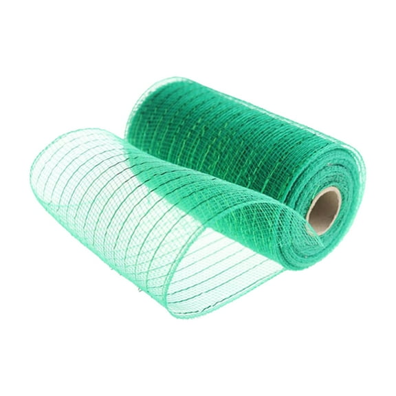 pdqouc Multifunctional Party Decor Poly Mesh Ribbon Roll 6 Inches X 360 Feet Metallic Foil In Gold Green Red and Green for Christmas Wreaths Home Decoration DIY Craft