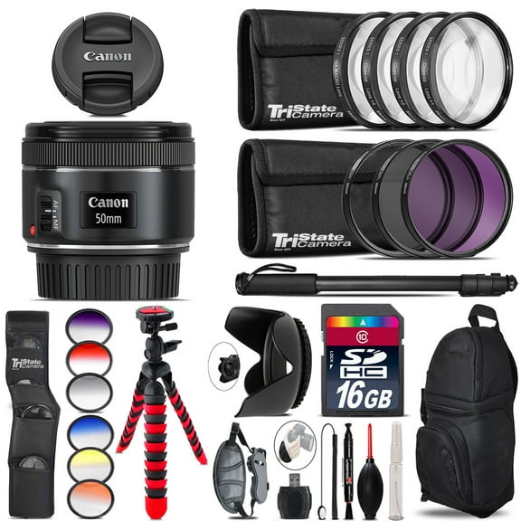 Canon EF 50mm f/1.8 STM Lens   Graduated Color Filter - 16GB Accessory Kit (International Version)