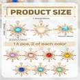 thumbnail image 2 of 14pcs 7 colors Transparent Resin Pendants Sun Charms with Rack Plating(IP) Light golden Tone Alloy Findings Mixed color 29x26.5x4.5mm Hole: 1.2x1.5mm 2pcs/color, 2 of 3