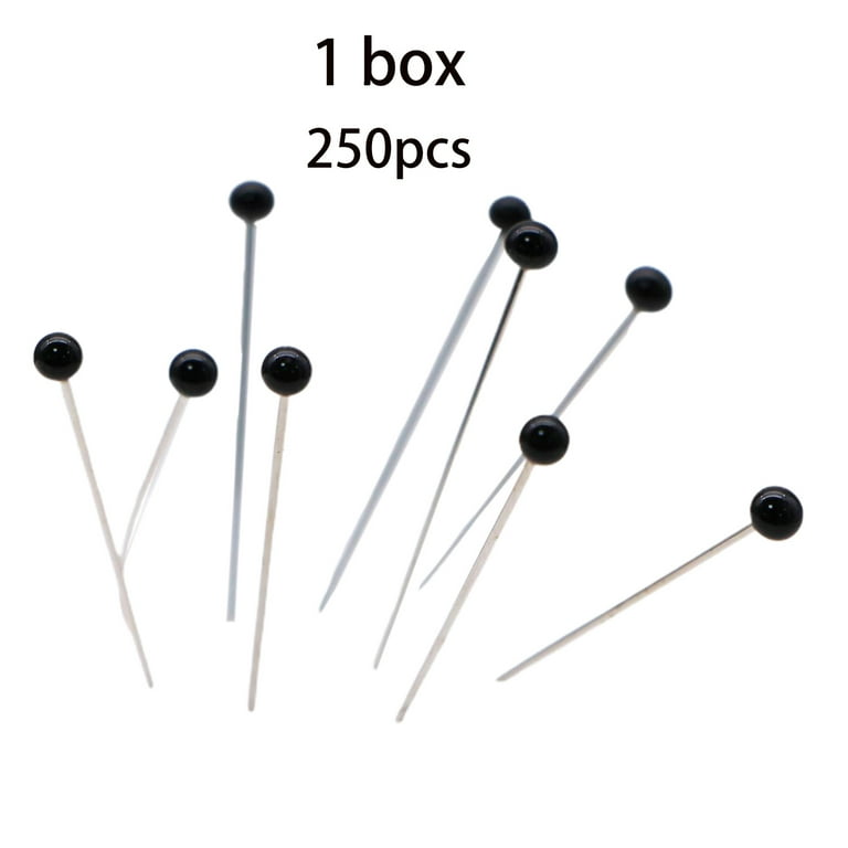 GENEMA 250pcs 38mm Sewing Pins for Fabric Bead Glass Head Pins
