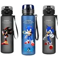 thumbnail image 5 of Botella de agua Sonic The Hedgehog de 560 ml para niños, de plástico, de gran capacidad, portátil, color negro, azul, rojo y verde, 5 of 5