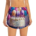 thumbnail image 2 of Yiaed Colorful Balloon Cake Celebration Print Women's Running Shorts with Liner 3 Zipper Pockets Elastic Workout Athletic Gym Yoga Shorts-Small, 2 of 7