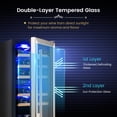 thumbnail image 6 of 15-Inch Wine Cooler, 30-Bottle Dual Zones Wine Cellar w/Double Layer Glass Door, Memory Temp Control & Efficient Compressor, Freestanding & Built-in Wine Refrigerator, 6 of 10