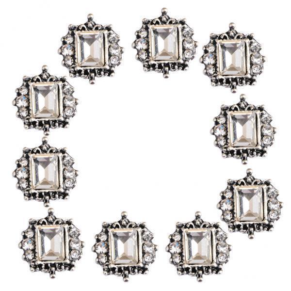 2x 10 Piezas Gloria Bontones Embellecedores Flatback Adorno de Rhinestone DIY Artesanía Manualidad