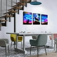 thumbnail image 3 of Canvas Wall Art For Living Room Bathroom Wall Decor For Bedroom Kitchen Artwork Canvas Art Prints 3 Pieces Modern Framed Office Home Decorations Blue Starry Sky Landscape Paintings Wolf Hang Pictures, 3 of 6