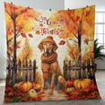 thumbnail image 4 of Happy Thanksgiving Vizsla Give Thanks Fall Beanie Scarf Welcome Quilt Blanket Vizslas Dog Lover Gifts Idea Cozy Comforter Throw Blanket - 00020, 4 of 5