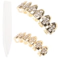 thumbnail image 3 of 1 Set Metal Teeth Grills Mouth Teeth Top Grill Caps Hip Hop Party Accessories Rappers Teeth Grills, 3 of 9