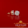 thumbnail image 6 of King of Bling's 10K Real Yellow Gold with 1.20CT Real Diamond Men's/Women's Stud Round Earrings, 6 of 12