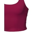 thumbnail image 4 of A2Y Women's Halter Neck Heavy Rib Rayon Spandex Crop Top Magenta S, 4 of 6