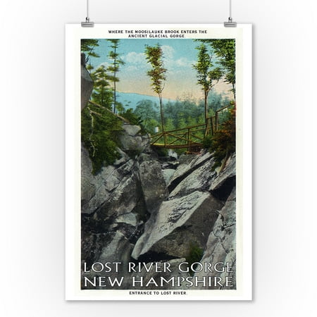 White Mountains, NH - Lost River Entrance View of an Ancient Glacial Gorge (9x12 Art Print, Wall Decor Travel