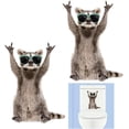 thumbnail image 1 of Pegatinas de gato 3D, 2 piezas, bonitas pegatinas de pared para baño, decoración de baño, pegatinas de pared impermeables, extraíbles, póster de pared para coche, 1 of 5