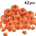 thumbnail image 2 of 12 Pcs Citrouille d'Halloween en Mousse Simulée avec 50 Feuilles d'Érable Artificielles, 2 of 7