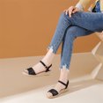 thumbnail image 2 of Xucatan Open Toe Wedge Sandals for Women, Espadrille Platform Slippers with Breathable Canvas Upper, Non Slip Rubber Outsole Casual Summer Shoes, Versatile Plus Size Design for Spring Daily Gift, 2 of 9