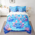 thumbnail image 2 of Feelyou Cute Blue Axolotl Bedding Comforter Set 7pcs, Underwater World King Bedding Sets, 2 of 8