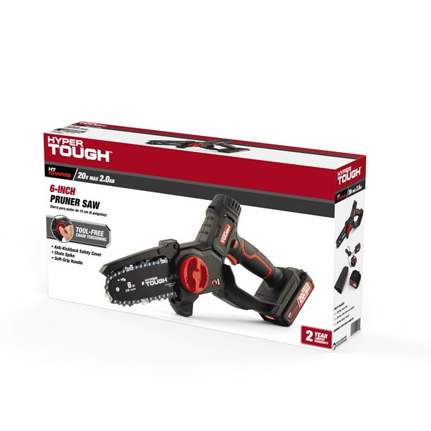 Hyper Tough 20-Volt 6 in Mini Chainsaw Pruning Saw with 20V Max