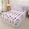 thumbnail image 2 of Manfei Halloween Retro Pixel Halloween Zipper Twin Comforter Sets with Fitted Sheet and 2 Pillowcases, Witch Hat Pumpkin Skull Zipper Bedding Set, Light Purple Black,Pink Reversible,4-Piece, 2 of 6