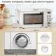 thumbnail image 3 of Horno Microondas Retro de Encimera 20 L 700 W Compacto con 5 Micro Potencias Función de Descongelación para Casa Oficina Blanco, 3 of 10