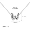 thumbnail image 2 of HIJONES Women's Stainless Steel Dainty Bubble Initials A-Z Alphabet Necklace Simple Classic Collarbone Chain Pendant Birthday Jewelry Gift Silver Letter W, 2 of 3