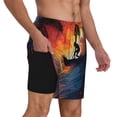 thumbnail image 2 of Logiee Sunset Surfing Silhouette Print Men's Swim Trunk,Quick Dry Board Shorts ,Men's Swim Trunks with Compression Liner, Bathing Suits with Pockets-Small, 2 of 6