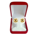 thumbnail image 4 of 14k Gold Shiny Square Tube Love Knot Stud Earrings, 10mm, 4 of 4