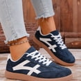 thumbnail image 2 of Casual Sneakers for Women Lightweight Lace Up Tennis Shoes | Non-slip Lace Up Fashion Sneaker, Round Toe Retro Walking Shoes, 2026 Trendy Comfortable Trainers, 36, 2 of 8