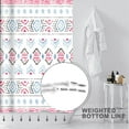 thumbnail image 2 of Extra Long Shower Curtain 84 inch Length, Blue Fuchsia Boho Farmhouse Shower Curtain Set for Bathroom, Water Resistant Polyester Fabric Machine Washable, 2 of 4