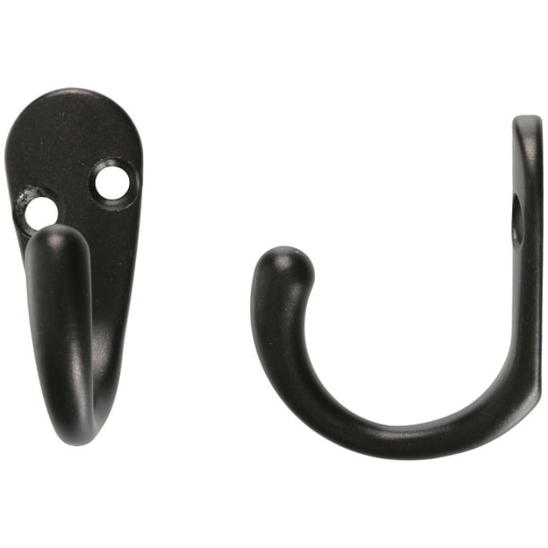 Mainstays, Two Oil-Rubbed Bronze Small Hooks, Mounting Hardware ...