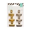 Heidi Swapp Bulldog Clips 1" 6/Pkg-Silver/Gold