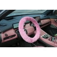 thumbnail image 7 of Emerald Universal 14.6"-15.4" Plush Steering Wheel Cover, Soft Faux Fur - Pink, 7 of 7