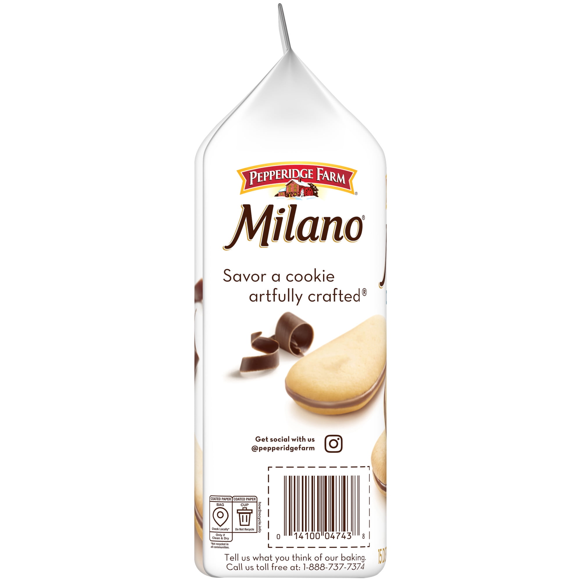 (3 pack) Pepperidge Farm Milano Double Milk Chocolate Cookies, 7.5 oz Bag