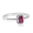 thumbnail image 3 of 14k White Gold Ruby Octagon and Diamond Ring, 3 of 3