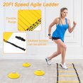 thumbnail image 3 of Agility Ladder Speed Training Equipment with 20ft Agility Ladder Soccer Cones Resistance Parachute 4 Hurdles, 3 of 6