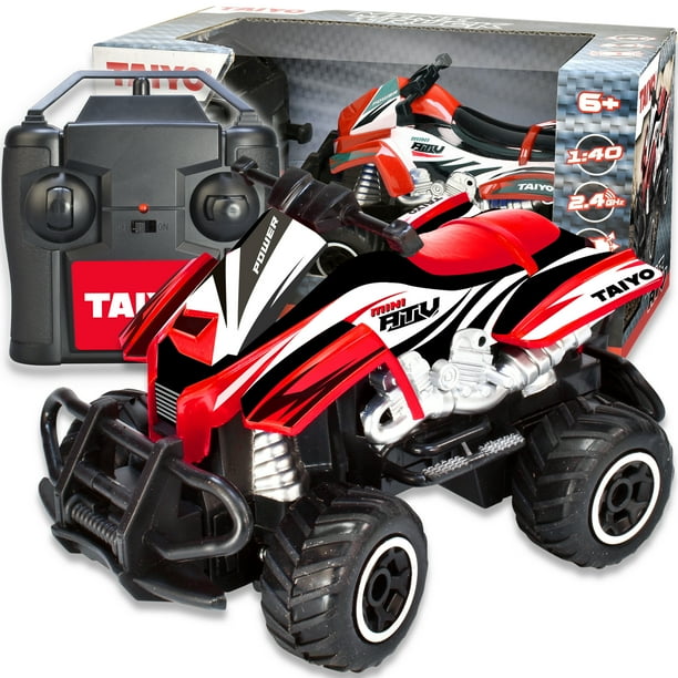 RC Mini ATV, 140 Scale Real Working Mini Remote Control 4Wheeler with Handset for Off Road